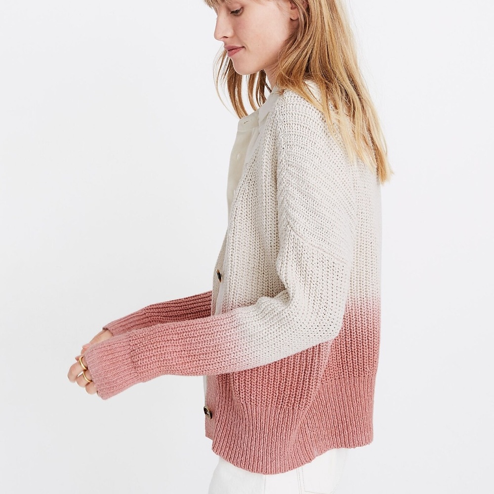 Madewell Dip-Dye Courtland Cardigan Sweater